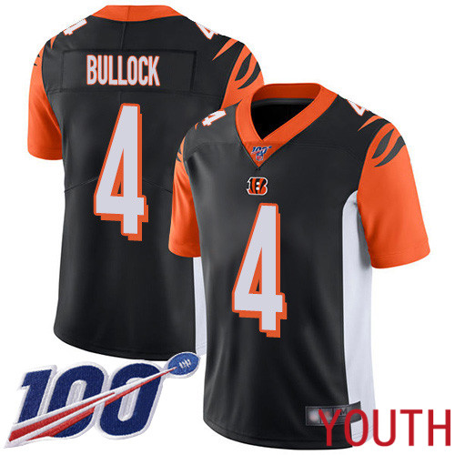 Cincinnati Bengals Limited Black Youth Randy Bullock Home Jersey NFL Footballl #4 100th Season Vapor Untouchable